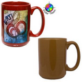 15 Oz. El Grande Mug - 4 Color Process (Milk Chocolate Brown)